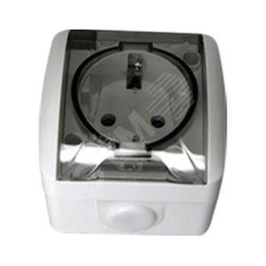 EVA блок выкл 1кл подсв.Led+роз с/з IP54 (554-011500-921) - ABB