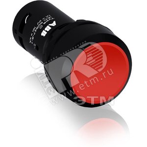 Кнопка CP1-10R-11 красная без фиксации 1НО+1HЗ (черное декоративное кольцо)|1SFA619100R1071| ABB