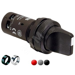 Переключатель C3SS3-30R-20 (короткая ручка) красный 3-х позиционный без подсветки | 1SFA619212R3021 | ABB