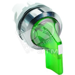 Переключатель M3SS4-21G (длинная ручка) зеленый 3-х позиционный с подсветкой (только корпус) с фиксацией | 1SFA611213R2102 | ABB