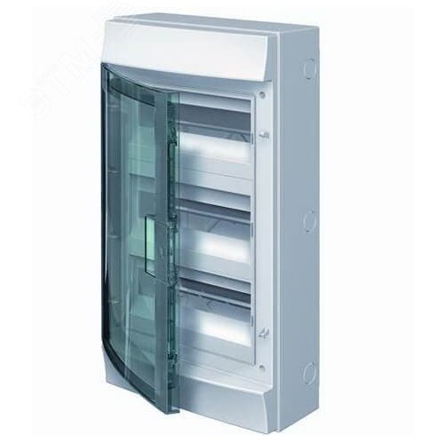 Щит распределительный навесной ЩРн-п 36М пластиковый прозрачная дверь (3 ряда) Mistral65 с клеммами (65P12X32A)