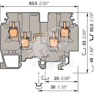 Клемма винтовая 4мм.кв. M4/6.4A - ABB