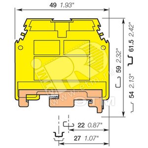 Клемма винтовая M35/16P Земля 35мм.кв (5111R1400) - ABB
