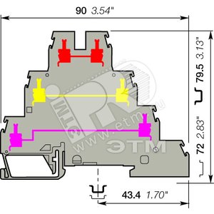 Клемма тройная D4/6T3 4мм.кв (9683R0100) - ABB