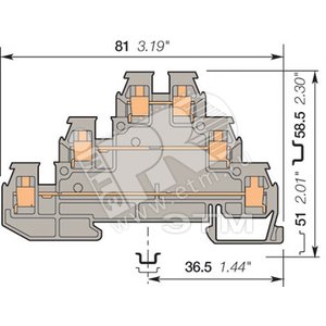 Клемма винтовая 2.5мм.кв. D2.5/6DA (5541R1100) - ABB