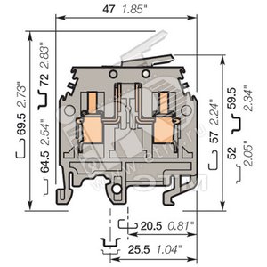 Клемма винтовая M6/8.SNB 6мм.кв (5688R2500) - ABB