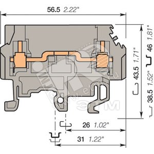 Клемма винтовая M4/8 4мм.кв (5523R0700) - ABB