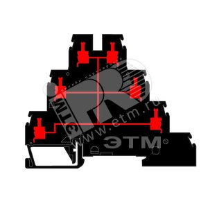 Клемма винтовая D4/6.T1 4мм.кв. черная - ABB