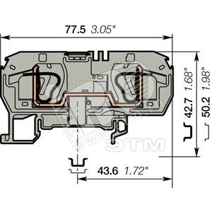 Клемма пружинная D10/10.2L 10мм.кв. оранжевая - ABB