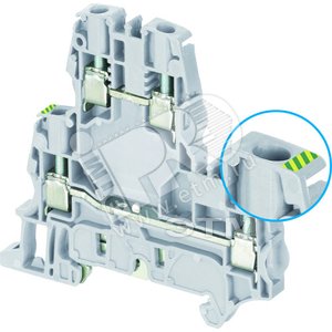 Клемма винтовая ZS6-D2-PE6мм.кв. двухуровневая земля - ABB