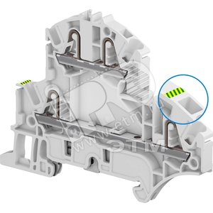 Клемма втычная ZK2.5-D2-PE 2 уровня фаза+земля 2.5 мм.кв 4 зажима - ABB