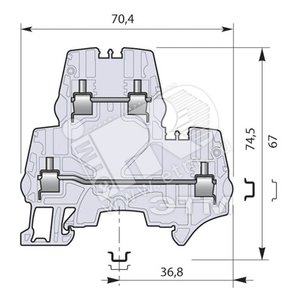 Клемма винтовая 4мм.кв.двухуровневая серая ZS4-D2 - ABB