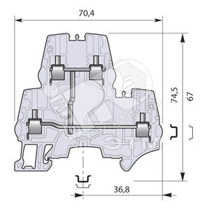 Клемма винтовая ZS6-D1 6мм.кв. двухуровневая 1 цепь - ABB