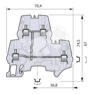 Клемма винтовая ZS4-D1 4мм.кв. однопроходная 2 уровня - ABB