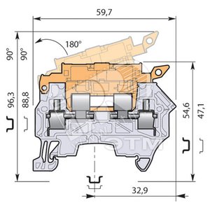 Клемма винтовая ZS4-S-R3 4мм.кв. с разъединителем - ABB