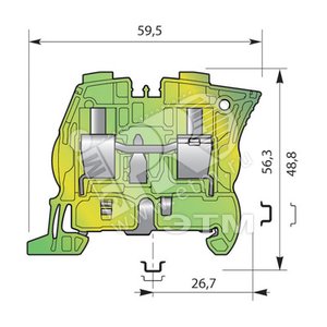 Клемма винтовая 16мм.кв. Земля ZS16 - ABB