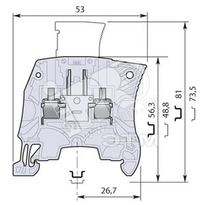 Клемма винтовая ZS4-SP 4мм.кв. с разъединителем (вилкой) серая - ABB