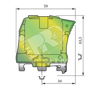 Клемма винтовая 35мм.кв. Земля ZS35 - ABB