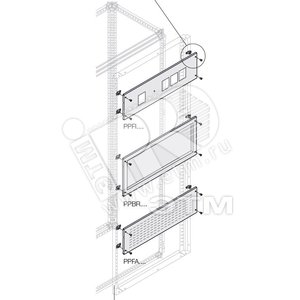 Панель на 2 щит. прибора 72X72мм W=600мм
