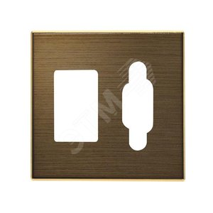 Накладка для механизма VGA+TRS minijack разъёма/коннектора, серия SKY, цвет античная латунь - ABB