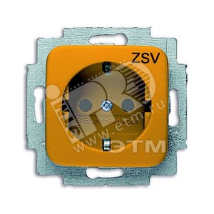 Розетка SCHUKO 16А 250В, серия Busch-Duro 2000 SI оранжевая (центральная плата и суппорт) | 2011-0-2233 | 2CKA002011A2233 | ABB