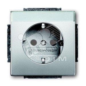 Розетка SCHUKO 16А 250В с полем для надписи, серия pur/сталь | 2011-0-3851  | 2CKA002011A3851 | ABB - ABB