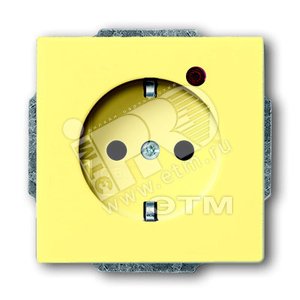 Розетка 2Р+E 16А 250В с защитой от перенапряжения, solo/future, сахара/жёлтый - ABB