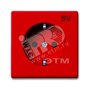 BASIC 55 Розетка с заземлением с маркировкой SV красная 16А 250В SCHUKO (2011-0-6151) - ABB