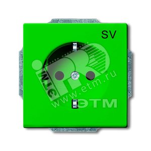 BASIC 55 Розетка с заземлением с маркировкой SV зеленая 16А 250В SCHUKO - ABB