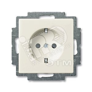 Розетка SCHUKO 16А 250В, с винтовыми клеммами, серия Basic 55, цвет слоновая кость - ABB