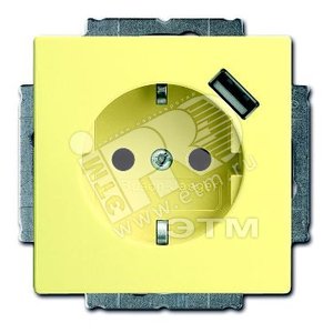 SOLO Розетка USB со шторками желтый (сахара) безвинтовые клеммы (2011-0-6181) - ABB