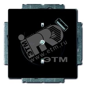 Розетка Schuko с устройством зарядным USB, 20 EUCBUSB-885-500, Future чёрный бархат, 16А, 700 мА, эл