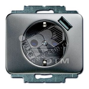 ALPHA Розетка USB со шторками платина безвинтовые клеммы