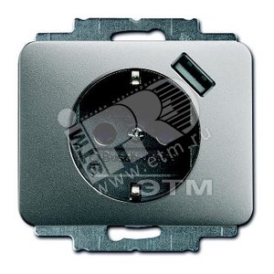 ALPHA Розетка USB со шторками титан безвинтовые клеммы (2011-0-6191) - ABB