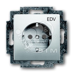 Розетка SCHUKO 16А 250В с защитными шторками с маркировкой "EDV", серия pur/сталь | 2013-0-5277 | 2CKA002013A5277 | ABB - ABB