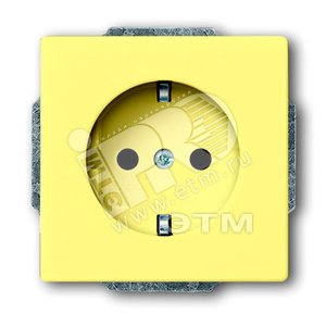 SOLO/FUTURE Розетка с заземлением 2Р+E 10/16А 250В с защитой от детей сахара/желтый - ABB