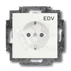 Розетка SCHUKO 16А 250В с маркировкой EDV, серия solo/future, цвет белый бархат | 2013-0-5327 | 2CKA002013A5327 | ABB - ABB