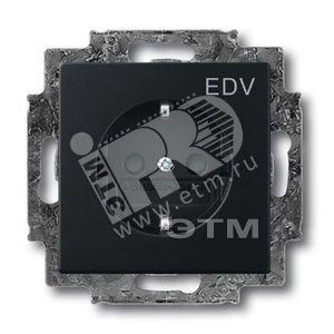 Розетка SCHUKO 16А 250В с маркировкой EDV, серия solo/future, цвет чёрный бархат | 2013-0-5332 | 2CKA002013A5332 | ABB