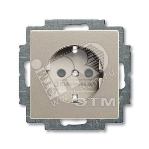 BASIC 55 Розетка с заземлением со шторками шампань 16А 250В SCHUKO (20 EUCKS-93-50) - ABB