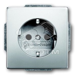 Розетка SCHUKO 16А 250В с защитными шторками, серия pur/сталь - ABB