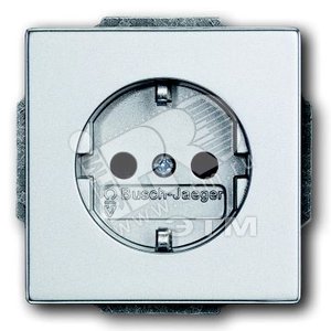 Розетка SCHUKO 16А 250В с защитными шторками, серия solo/future, цвет серебристо-алюминиевый