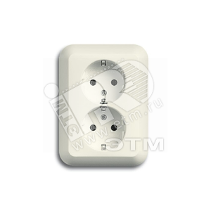 ALPHA Pозетка х 2 с/з            EV - ABB