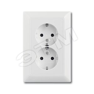 ABB Basic 55 Альп. белый Розетка 2-ая с/з моноблок | 2014-0-1462  | 2CKA002014A1462 | ABB - ABB