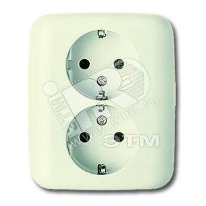 Розетка SCHUKO 16А 250В, двойная, серия Busch-Duro 2000 SI, цвет слоновая кость | 2014-0-1481 | 2CKA002014A1481 | ABB