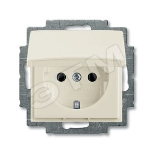 ABB Basic 55 Сл. кость Розетка с/з с крышкой | 2018-0-0351 | 2CKA002018A0351 | ABB - ABB