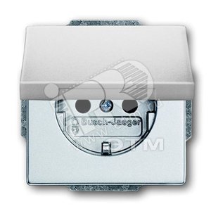 Розетка SCHUKO 16А 250В с крышкой, серия solo/future, цвет серебристо-алюминиевый | 2018-0-1487 | 2CKA002018A1487 | ABB