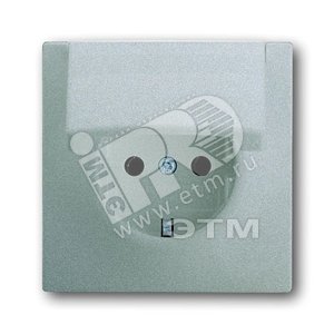 Розетка SCHUKO 16А 250В с крышкой, серия impuls, цвет серебристый металлик | 2018-0-1489 | 2CKA002018A1489 | ABB