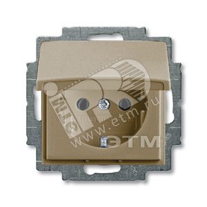 Розетка SCHUKO 16А 250В, с крышкой, серия Basic 55, цвет шампань