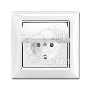 ABB Basic 55 Альп. белый Розетка с/з 16А 250В, IP44, в сборе | 2018-0-1505  | 2CKA002018A1505 | ABB - ABB