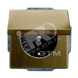 Розетка SCHUKO 16А 250В с крышкой, серия Династия, Латунь античная | 2018-0-1515 | 2CKA002018A1515 | ABB